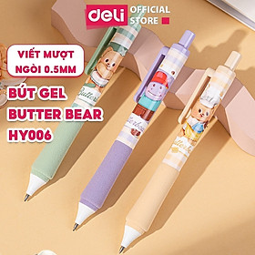 Bút Gel Bút Bi Nước Màu Pastel Phối Nhũ Ngòi 0.5mm Deli - Bút Bi Nước Mực Đều Viết Trơn Tru Văn Phòng Phẩm Cao Cấp