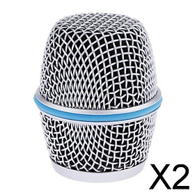 2xReplacement Blue Steel Mesh Microphone Grill Head Parts BETA 87A Accessory