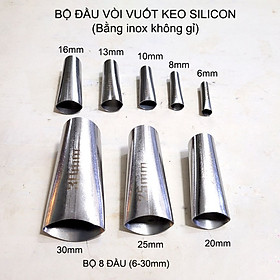 Bộ đầu vuốt keo silicon bằng inox không gỉ, 8 hoặc 14 đầu tùy chọn