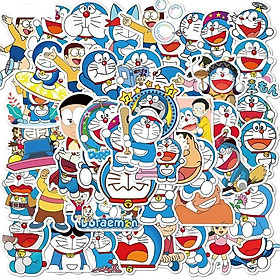 Sticker 50 miếng hình dán Doraemon