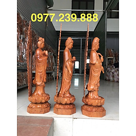 tượng tam thánh gỗ hương 30cm
