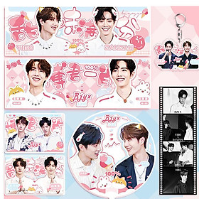 Combo 5 món Bác Quân Nhất Tiêu Vương Nhất Bác Tiêu Chiến quạt banner móc khóa postcard lomo
