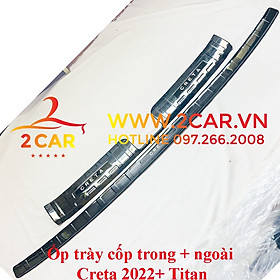 Chống trầy cốp trong, ngoài xe Hyundai Creta 2022- 2023 chất liệu titan cao cấp