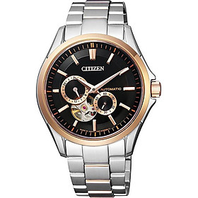 Đồng Hồ Citizen Nam Dây Kim Loại Máy Cơ-Automatic NP1014-51E - Mặt Đen (40mm)