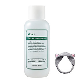 Nước Hoa Hồng Klairs Daily Skin Hydrating Water 500ml (Dưỡng ẩm, làm dịu da) + Tặng Kèm 1 Băng Đô Tai Mèo ( Màu Ngẫu Nhiên)