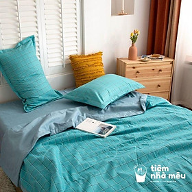 Bộ Chăn Ga Gối Cotton Đũi m6/m8/2m - Tiệm Nhà Mêu2 Vỏ gối ,drap ,chăn chần Basic