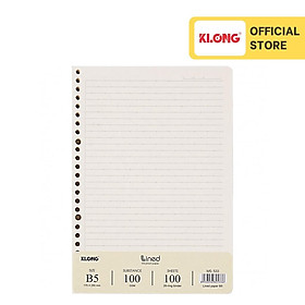Ruột sổ còng kẻ ngang KLONG B5 100/76 - 100 tờ (200 trang); MS: 533