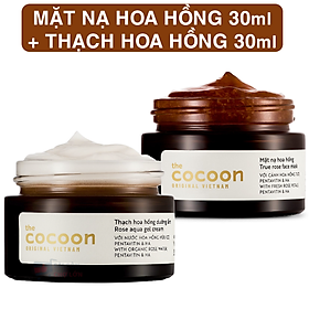 Bộ mặt nạ hoa hồng cocoon 30ml + thạch hoa hồng dưỡng ẩm cocoon 30ml