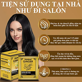 Hộp dầu gội phủ bạc thảo dược Mankani, màu Đen tự nhiên [10gói x 30ml