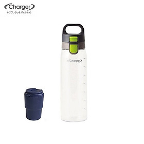 Combo bình nước Charger 830ml ( xanh lá ) làm từ nhựa tritan + cốc giữ nhiệt có nắp xoay 320ml ( màu Navy )