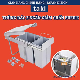 Thùng Rác Đôi Eufie Âm Tủ Bếp 2 Khoang Dung Tích 20L - Ray Âm Giảm Chấn - Có Thợ Lắp