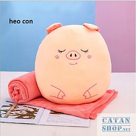 Mua Gối mền tròn cute 3 trong 1 chất nỉ nhung cực mịn  hàng loại 1  bộ chăn gối văn phòng  gấu bông kèm mền GM80-Tron