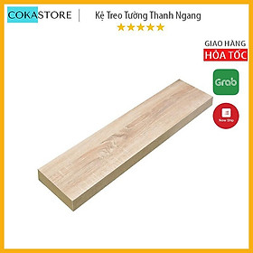 Kệ Treo Tường Thanh Ngang Kích Thước 80x20x2.5cm (Màu Vân Gỗ), Kết Cấu Âm Tường Chắc Chắn, Phụ Kiện Đầy Đủ