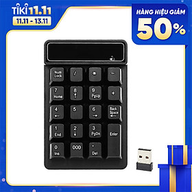 Bàn Phím Số 19 Phím Không Dây 2.4GHz Với Bộ Thu USB Chống Nước Cho Máy Tính Xách Tay