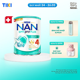 Sữa bột Nestlé NAN OPTIPRO PLUS 4 800g/lon với 5HMO Giúp tiêu hóa tốt + Tăng cường đề kháng  - Bé 2-6 tuổi