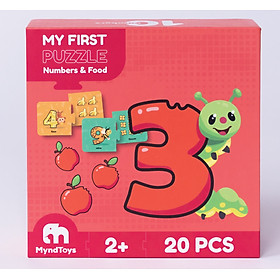 Đồ chơi Giáo dục MyndToys Ghép hình thông minh My First Puzzle – Numbers & Food cho bé từ 2 tuổi