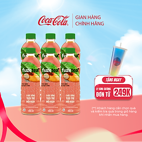Lốc 6 chai trà đào và hạt chia Fuzetea+ 450ml/chai Coca-Cola Official Store
