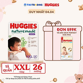 Tã/bỉm quần Huggies Naturemade M58/L44/XL38/XXL26