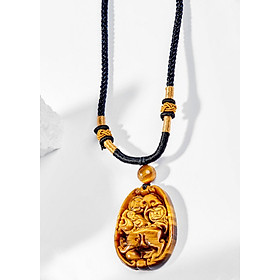 Mặt Dây Chuyền Phong Thủy Đá Mắt Hổ Vàng Nâu Mặt Tỳ Hưu Mệnh Thổ, Kim - Ngọc Quý Gemstones