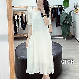 Đầm Bầu Váy Bầu cao cấp dáng suông Chất Lụa Hàn Mềm, siêu mát Thấm Mồ Hôi Tốt, Freesize từ 45 đến 70Kg