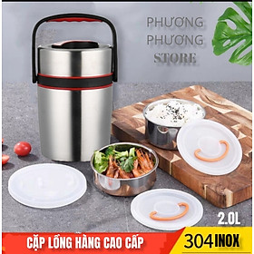 CẶP LỒNG, CAMEN GIỮ NHIỆT CAO CẤP INOX 304 DUNG TÍCH 2.0L HÀNG SIÊU ĐẸP CÓ NẮP CHỐNG TRÀN