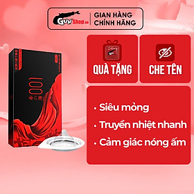 [Hộp 10 cái] Bao cao su OLO 0.01 Đỏ ống tròn - Siêu mỏng, nóng ấm 