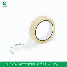  BK1C - Block 24 cuộn băng keo trong khổ 1.2cm x 100yard - Băng dính văn phòng, trường học