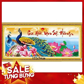 Mua Tranh thêu chữ thập chim công 552911 122x54cm