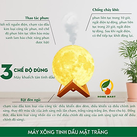 Máy xông tinh dầu mặt trăng trụ tròn thay đèn ngủ, máy phun sương mặt trăng tỏa hương thơm khử mùi tạo ẩm