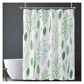 Rèm tắm dễ thương cho phòng tắm vải, lá hiện đại, lá xanh, rèm tắm không thấm nước, 180180cm