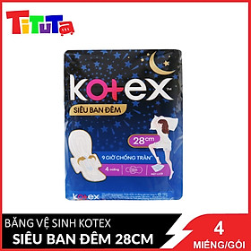 Băng vệ sinh Kotex Siêu ban đêm 28cm 4 miếng/gói