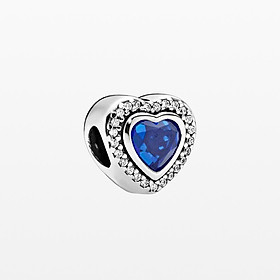 Vòng charm hình trái tim hạt đá đính xanh - SI79125