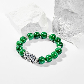Vòng Tay phong Thủy Đá Thiên Nhiên Phối Charm Tỳ Hưu Bạc Thái 10mm - Ngọc Quý Gemstones