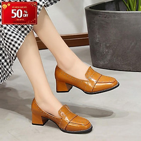 Giày cao gót gót vuông đinh tán cao 5cm S1095
