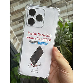 Ốp lưng dẻo cho Realme C53 chống sốc 4 góc trong suốt , bảo vệ Camera