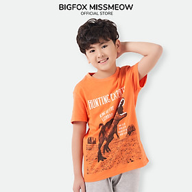 Đồ bộ bé trai cộc tay BIGFOX - MISS MEOW size đại chất cotton phong cách Âu Mỹ in Khủng long 11 - 37 kg QATE