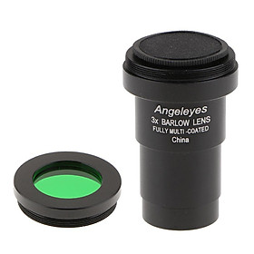 Telescope Eyepiece Barlow Lens 3X for Astronomical Photography with Filter