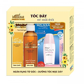 Bộ sản phẩm ngăn lão hóa tóc Megumi (Dầu gội Megumi 175g + Tinh chất Megumi 50ml)