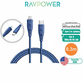 Dây Cáp Sạc Lightning Cho iPhone, iPad Chuẩn MFI ( Type C To Lightning) - RP-CB1003 Dài 0.3m - Hàng Phân Phối Chính Hãng