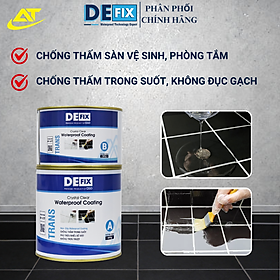 Chống thấm trong suốt 2 thành phần, chống thấm sàn bê tông, sàn đã ốp gạch #Bộ 1Lít