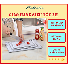Thớt Nhựa Thiết Kế Giả Đá , Gọn Nhẹ Có Lỗ Móc Treo, Dễ Dàng Lau Chùi Vệ Sinh - Hàng Loại 1 Chính Hãng ( Giao màu ngẫu nhiên)  - 30x20cm 