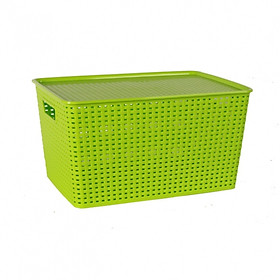 Mua Combo 3 giỏ đa năng có nắp đậy Hàn Quốc Song Long- cỡ trung (40 x 28 x 17)- Nhiều màu sắc