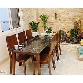 Mua Bộ bàn ghế ăn mặt đá đen ghế 1 lan to A51 - Đồ Gỗ Mạnh Hùng