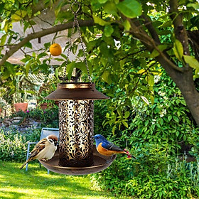 Solar Hanging Bird Feeder Outside Hanging Feeding Station Outdoor Solar Garden Lamp for Outdoors Patio Decoation