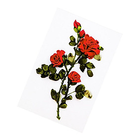 Ribbon Embroidery  Rose DIY Wall Decor 3D Painting Stamp  Work Red