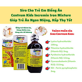 Siro ăn ngon Centrum Kids Incremin Iron Mixture