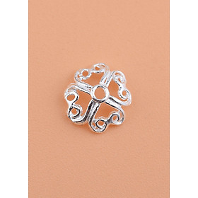 Combo 10 cái charm bạc trắng chụp hạt, bọc hạt họa tiết hoa văn #3 - Ngọc Quý Gemstones