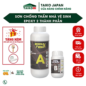 Set 0.6 Kg Keo Chống Thấm TAIKOMI Epoxy - Chống Thấm A/B Trong Suốt 2 Thành Phần, Sử Lý Chống Thấm Mặt Sàn Nhà Vệ Sinh,Gạch Men, Sàn Ốp Lát