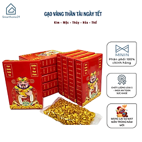 Hình ảnh Gạo Vàng Thần Tài - Vật Phẩm Phong Thủy Chiêu Tài Lộc Trên Ban Thờ Thần Tài - Mang May Mắn Cho Ngày Vía Thần Tài - HÀNG CHÍNH HÃNG MINIIN