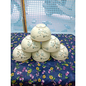 bộ 06 bát ăn cơm gốm sứ Bát Tràng
